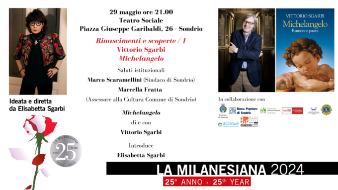 La Milanesiana porta al Teatro Sociale di Sondrio “Michelangelo” di e con Vittorio Sgarbi