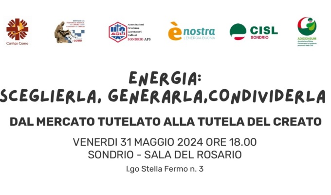 Comunità energetiche rinnovabili e solidali, un incontro a Sondrio