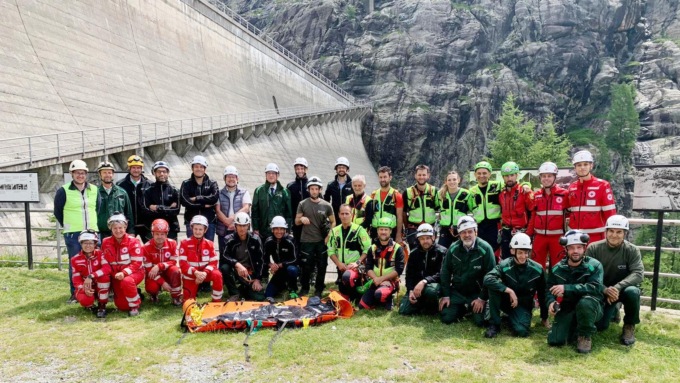 Soccorso Alpino e Croce Rossa Italiana: esercitazione alla diga Enel Green Power di Alpe Gera