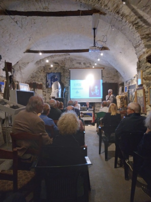 Ad Alcantino bella serata con Mevina Pourger e Simone Zecca per raccontare Grytzko Mascioni