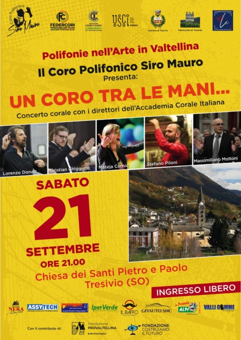 A Tresivio “Un coro tra le mani” con i maestri dell’Accademia Corale Italiana