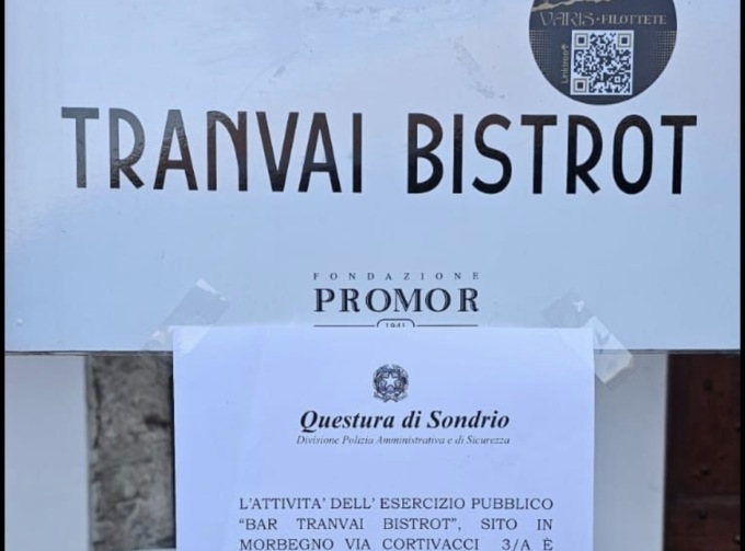 Morbegno: bar chiuso per 9 giorni