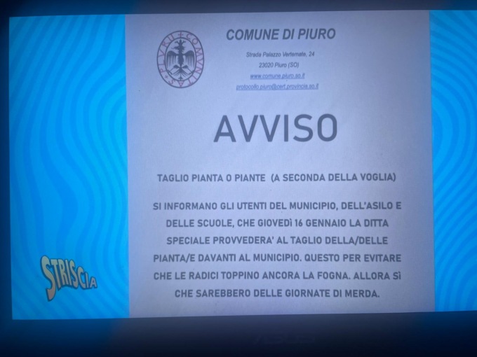 La burla del sindaco finisce su Striscia la notizia