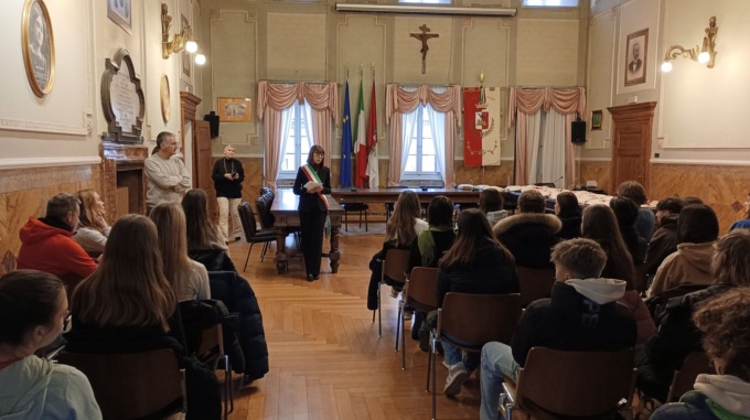 Nella sala consigliare sono stati accolti studenti tedeschi provenienti da Marne