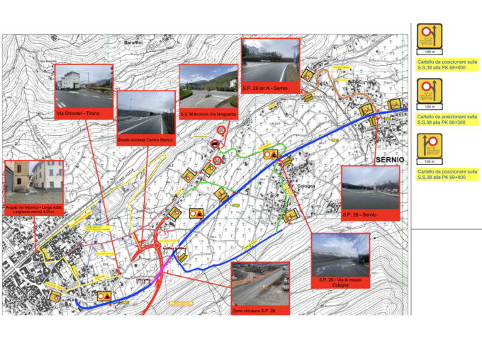 Chiusura totale della S.P. 26 “del Campone” a Tirano dal 22 aprile al 1° giugno 2025