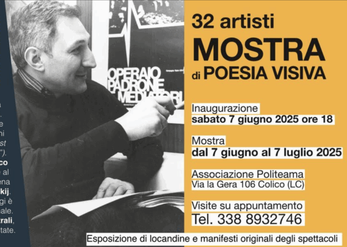 Omaggio a Gianni Rossi e Mostra di Poesia Visiva a Colico: un evento tra teatro e arte