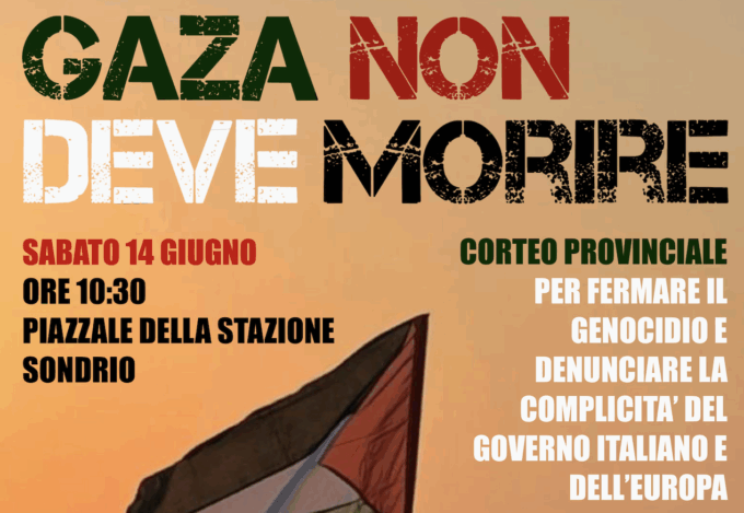 “Gaza non deve morire”: in piazza a Sondrio la guerra in Palestina