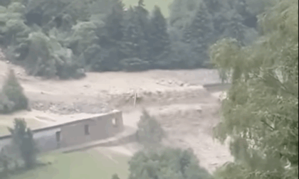 Violento temporale a Valdisotto: frane ed evacuazioni, chiusa la SP27