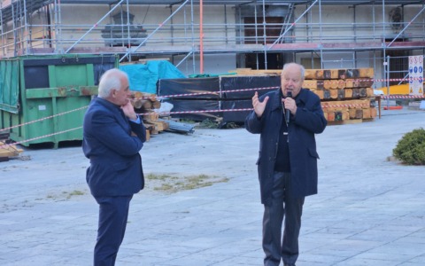 Santuario di Gallivaggio: la visita del Vescovo, Cardinale Oscar Cantoni, al cantiere per il recupero della chiesa