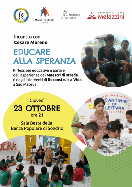 Educare alla speranza: l’incontro con Cesare Moreno a Sondrio