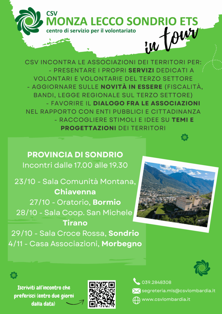 CSV in tour: incontri con le associazioni delle province di Monza Brianza, Lecco e Sondrio
