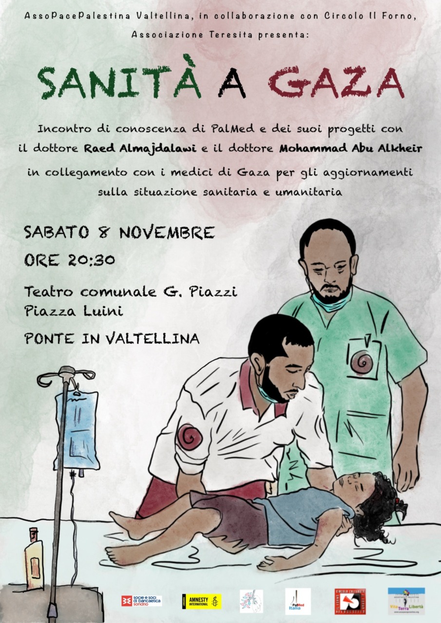 Sanità a Gaza: a Ponte in Valtellina un incontro con PalMed Italia