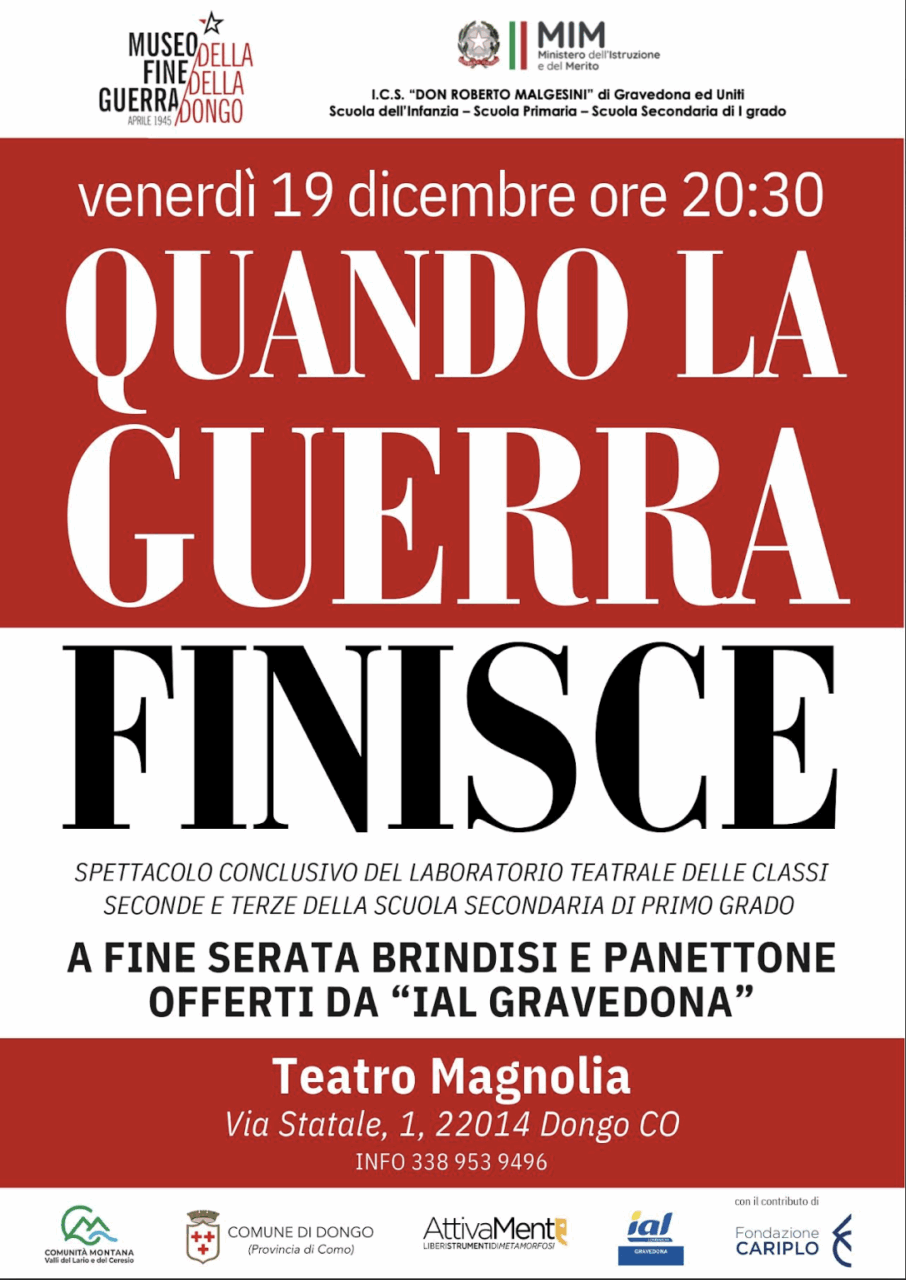 “Quando la guerra finisce”, il museo di Dongo a teatro si racconta con le terze medie del territorio