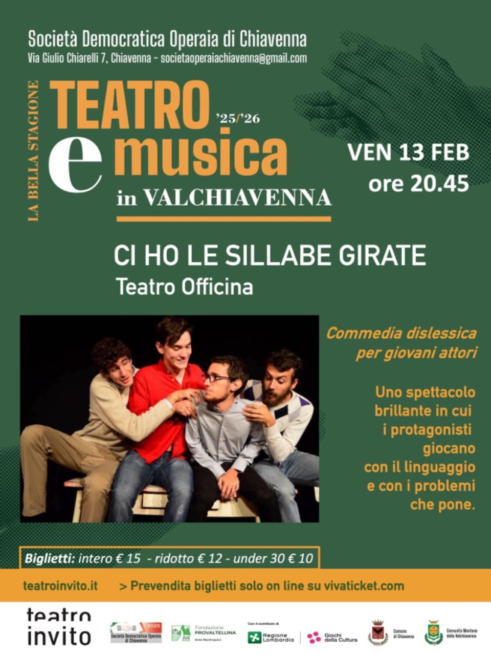 “Ci ho le sillabe girate”: una commedia brillante che racconta la dislessia con ironia e verità