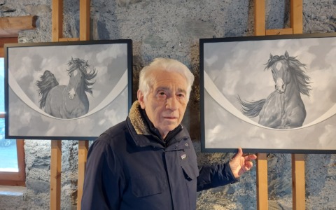 Animali e volatili delle nostre montagne, espone il pittore bormino Glicerio Mezzani