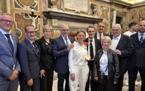 Presidente Fontana, assessore Sertori e atleti hanno incontrato Papa Leone XIV
