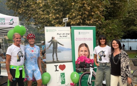 Fibrosi cistica, il Bike Tour fa tappa a Gravedona