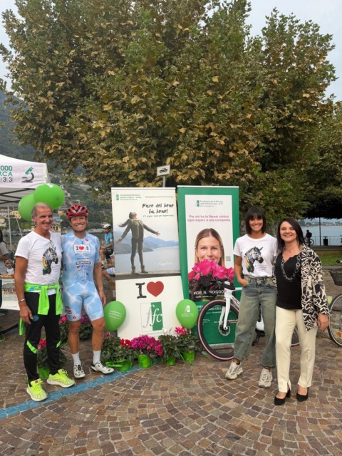 Fibrosi cistica, il Bike Tour fa tappa a Gravedona
